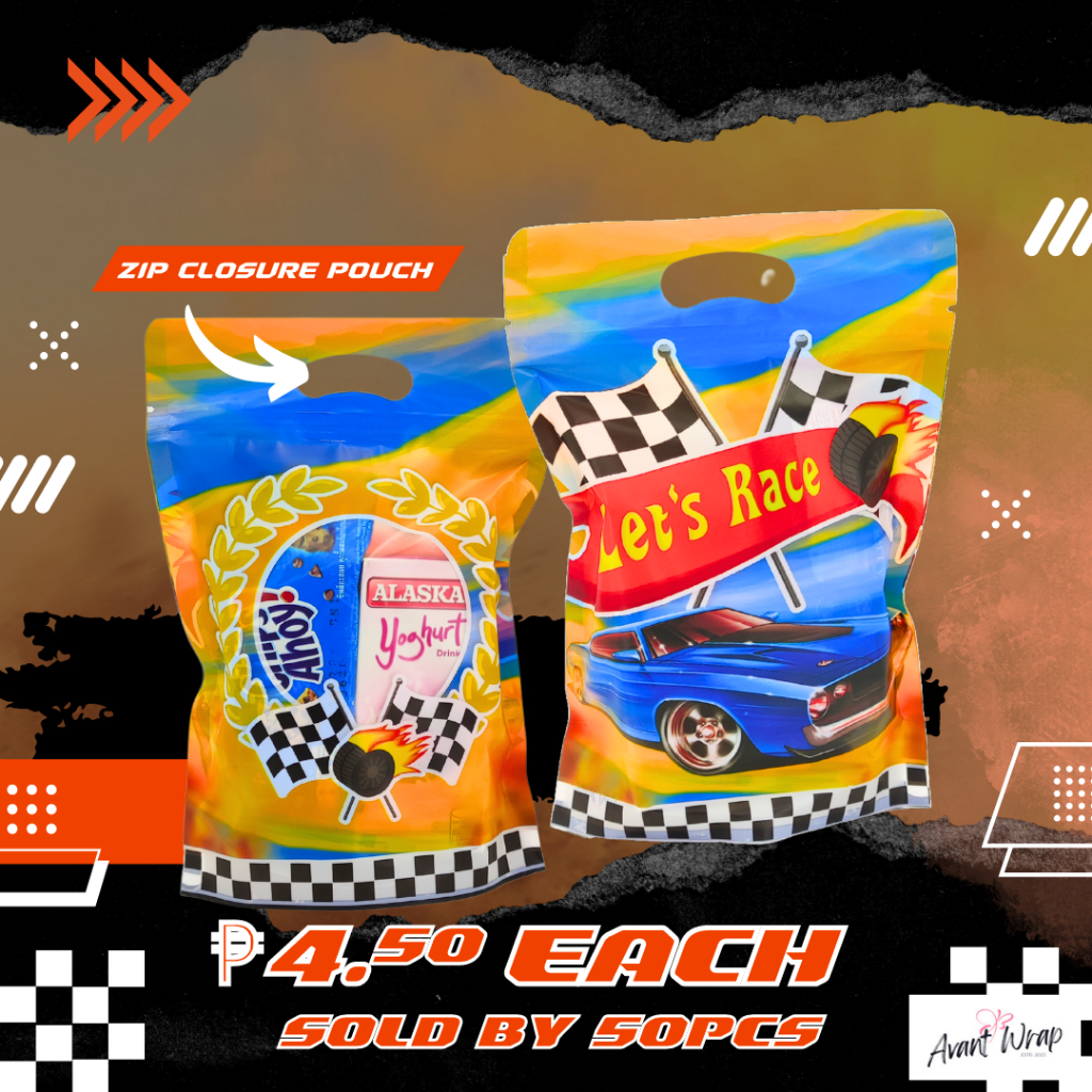 (50 PCS) PP1002 Race Car Hot Loot Bag Chips Bag Chipsbag Ziplock Candy Party Giveaway Souvenir