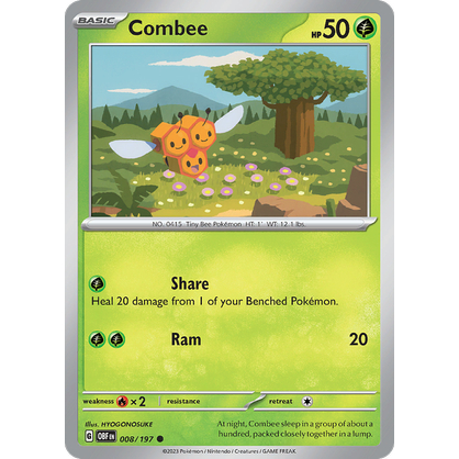 [EN] [OBF] 008/197 - Combee - Common - SV03: Obsidian Flames - Pokemon TCG Card
