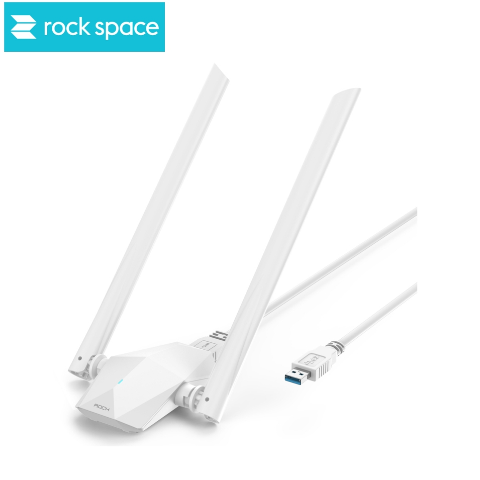 Rock Space AX1800 Wi-Fi6 Dual-Band USB 3.0 Adapter U1A WiFi Adapter 5dBi Antennas For PC/Laptop