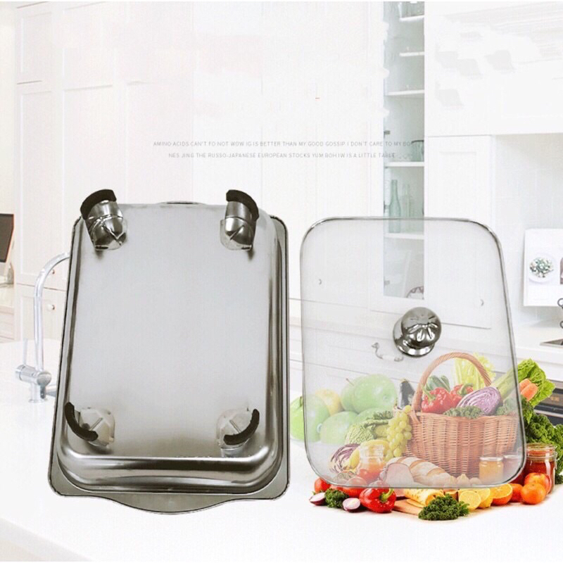 Stainless Steel Rectangular Food Warmer/tray with Glass Lid Cover For Any Special Occasion H-01