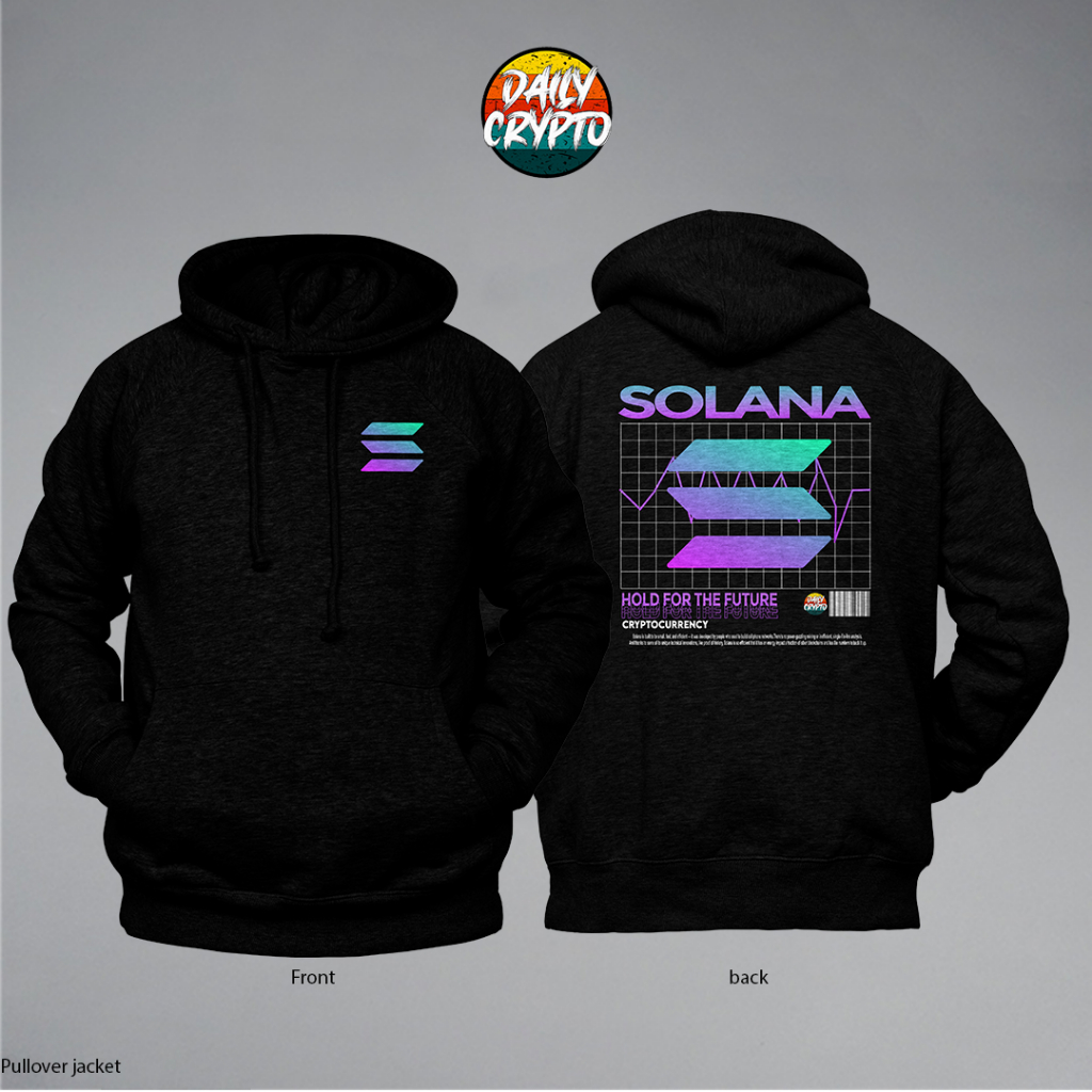 Crypto SOLANA PULLOVER JACKET BLACK| HOODIE | SWEATER | SOL | AAA PREMIUM JACKET