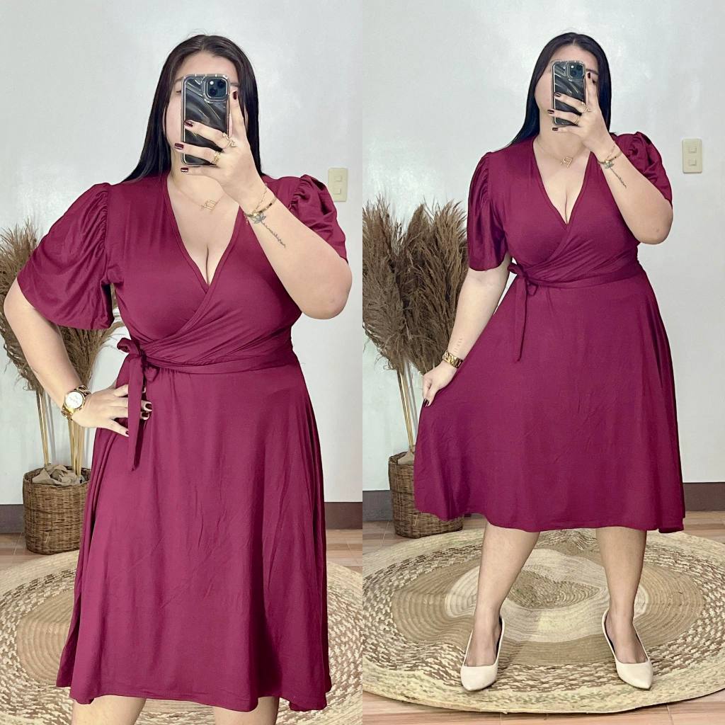 Plus size Puff Dress Fit From XL up to 4XL Fabric: Soft Cotton Spandex Stretchable