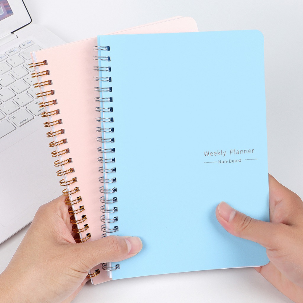 Weekly Planner Full English Self-Filled Schedule A5 Daily Plan Coil Notebook