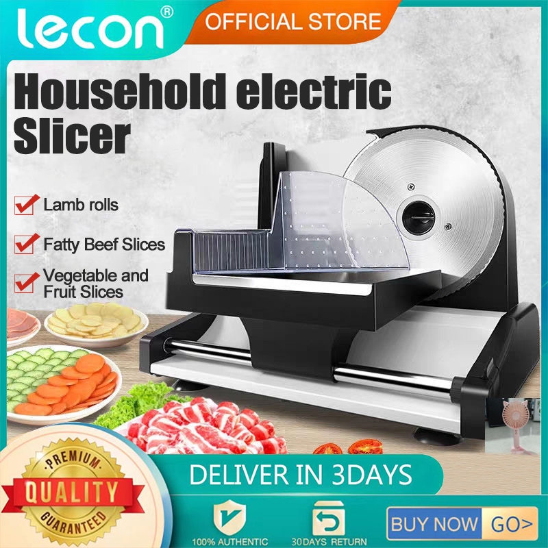 Lecon Electric food meat slicer small portable automatic slicer 1-15MM thickness adjustable