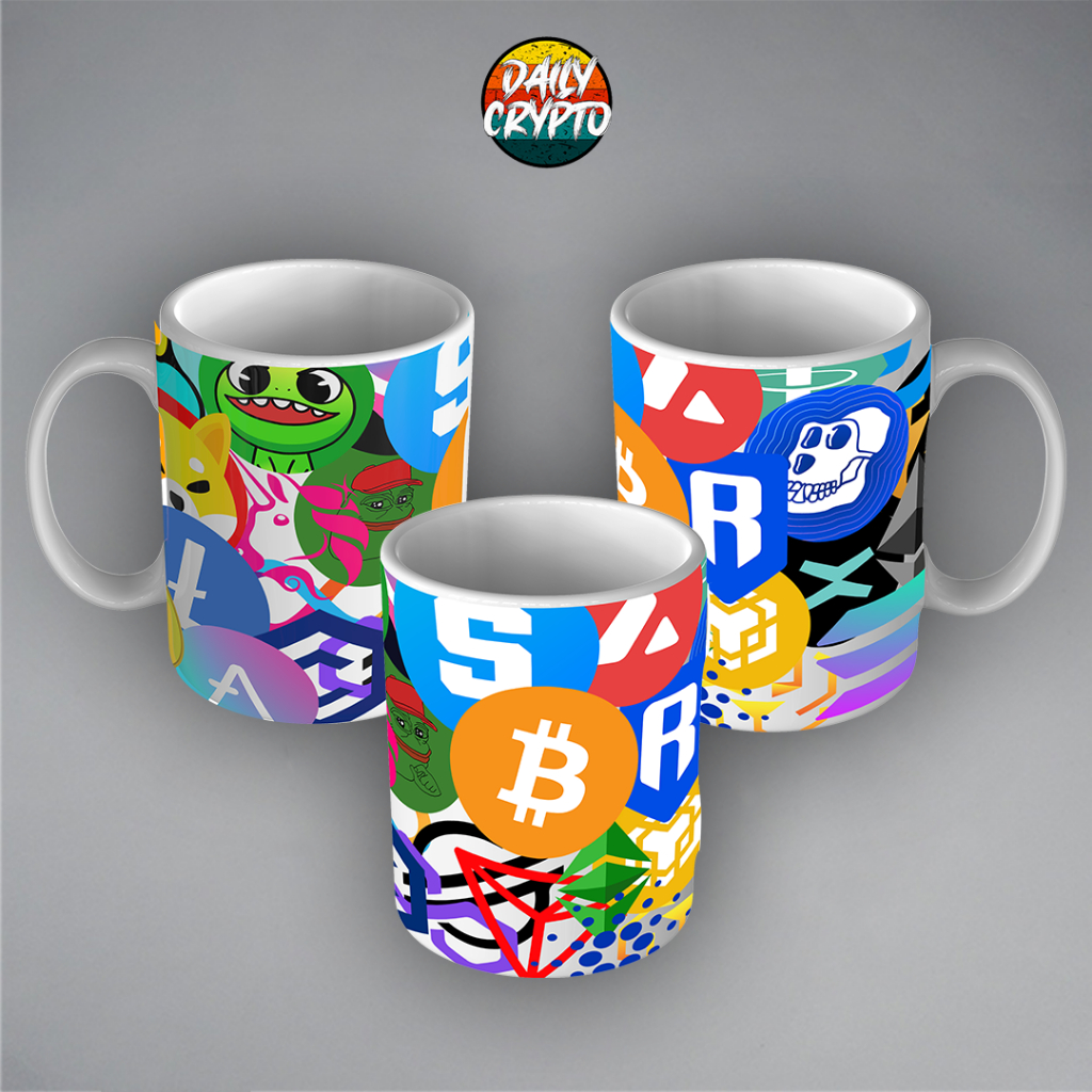 CRYPTO LOGOs MUG 11oz. | Crypto currency Trading | Ceramic Mug