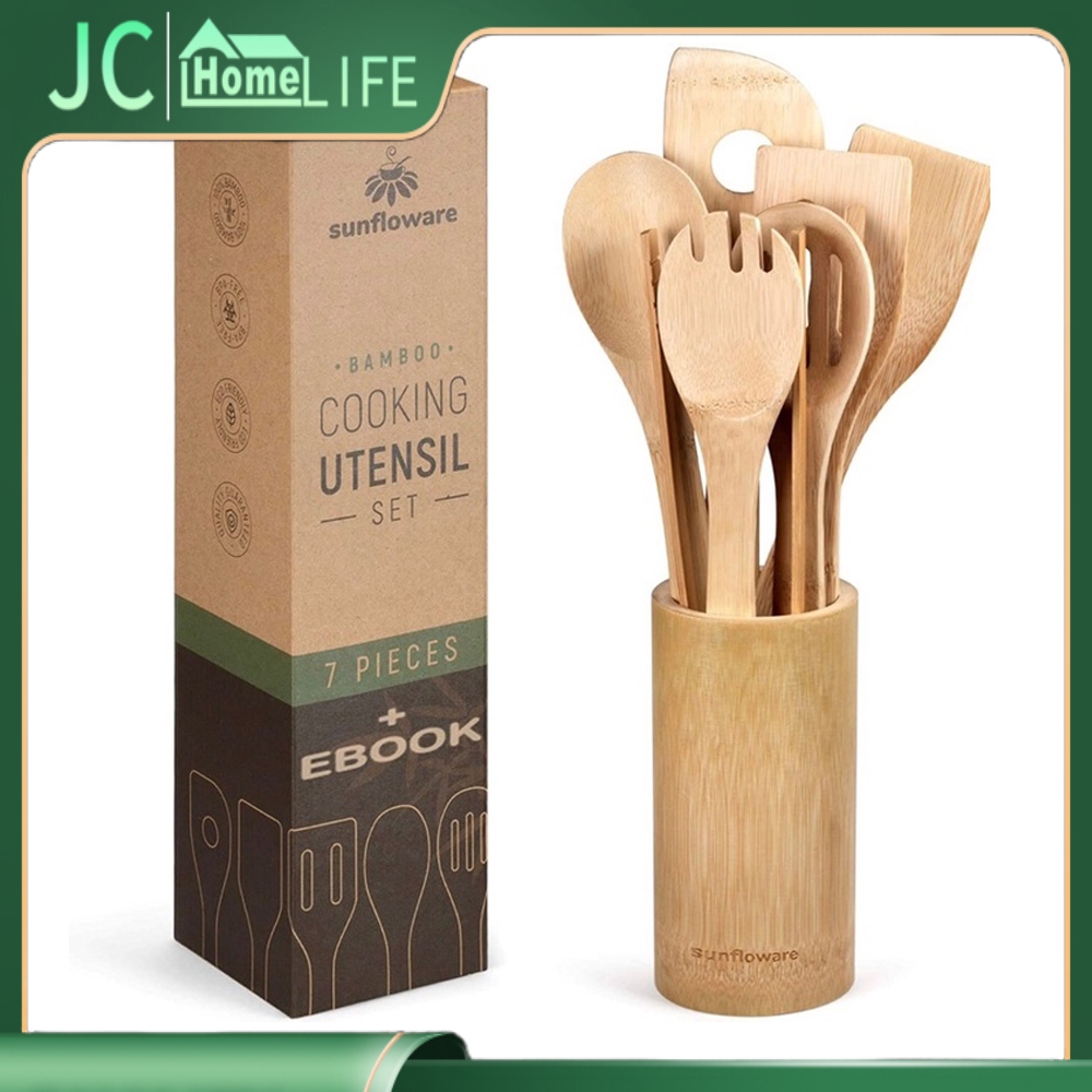 8 in 1 Eco Friendly-Bamboo Kitchen Tool Utensil Set Kitchenware