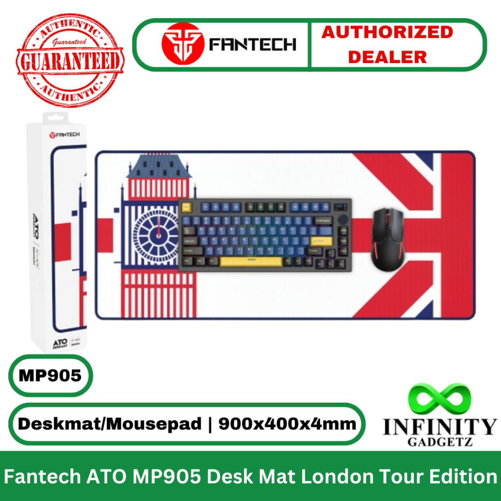 FANTECH ATO MP905 VIBE Edition Desk Mat Anti-slip Base 900x400x4mm London Tour Edition Mousepad