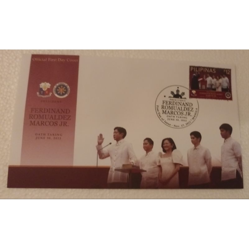 2022 President Bong Bong Marcos inauguration 1 value stamp on fdc