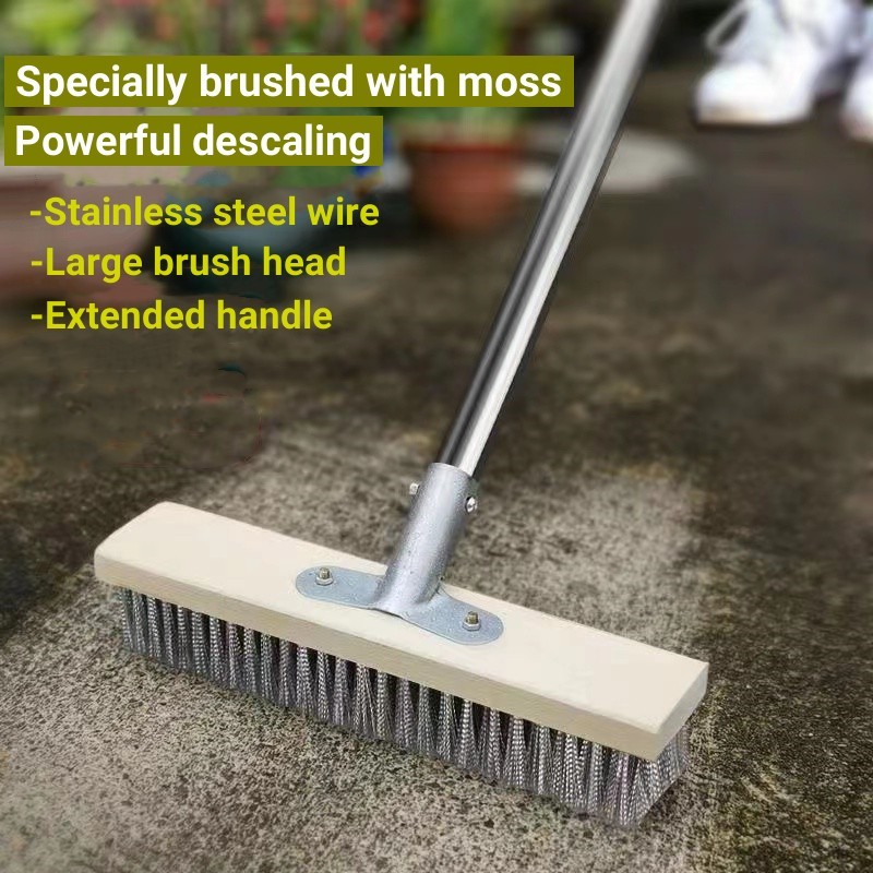 Moss Removal Brush:Wire Brush Decking Moss Cleaner for Cracks Flagstone Concrete Pavements Bricks