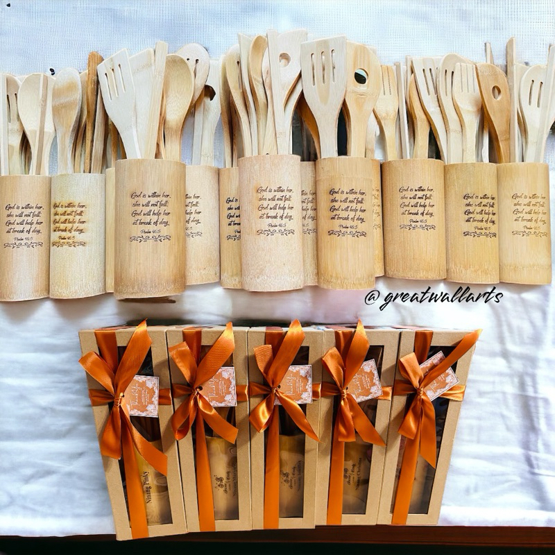 BAMBOO UTENSIL SET WITH BOX (7 PIECES)