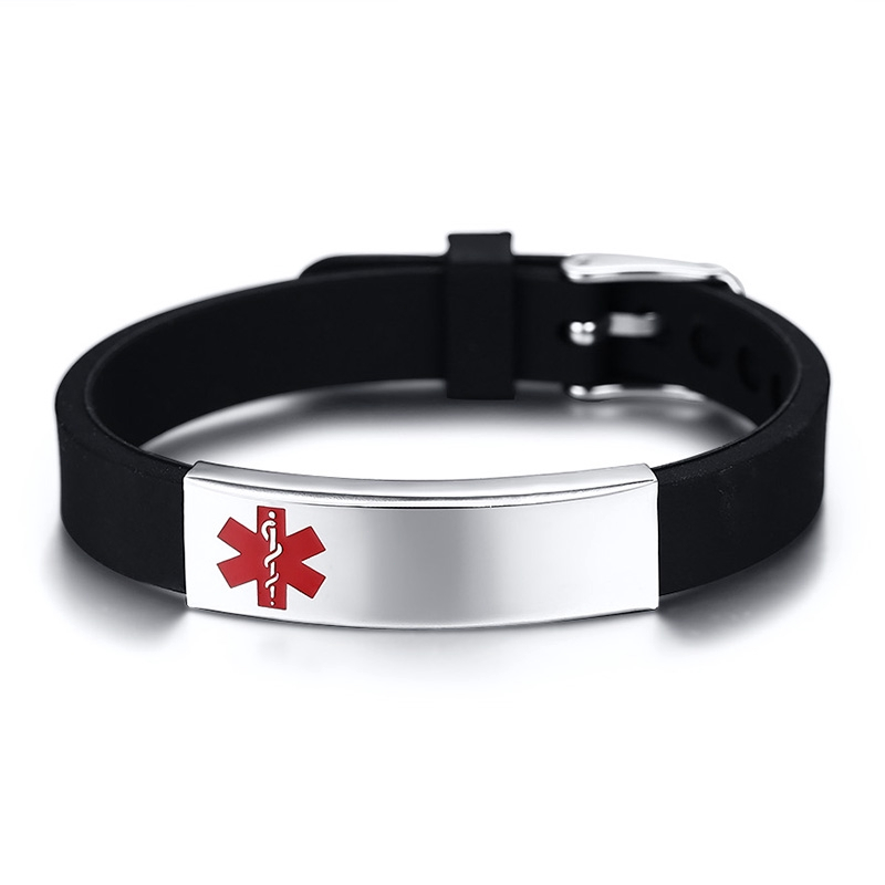 Medical logo stainless steel bracelet to prevent illness, elderly and children from being lost