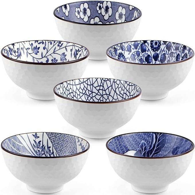 Artisanal Japanese & Korean Ceramic Soup Bowl Set Versatile Melamine Collection for Soup, Salad&More