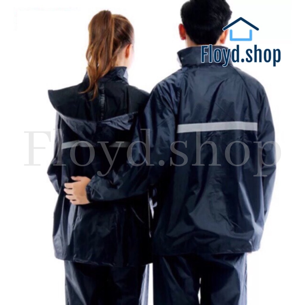FLOYD.SHOP Raincoat UNISEX Women Men Jacket Pants Set Adult Rain Thick Police Rain Gear Motorcycle