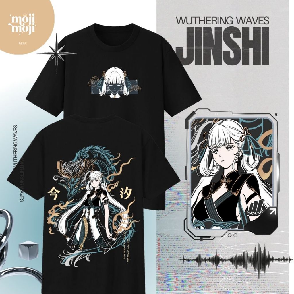 JINSHI Wuthering Waves Shirt in Black / White / Khaki Kuro Games Merch Gaming Merch for gamer