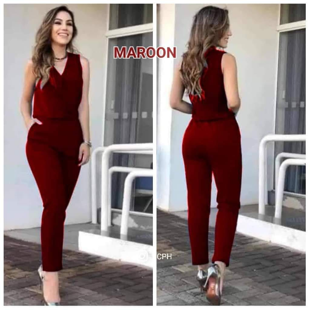 ( MARC J CLOTHING ) KAGOME FREESIZE JUMPSUIT -1 SIZE ONLY- CAN FIT LARGE UPTO XL- COTTON SPANDEX