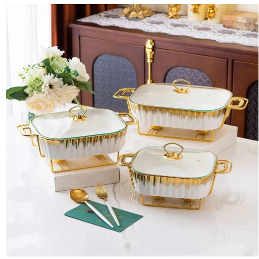 Hotel Quality Buffet Catering Ceramic Chafing Serving Dish Food Warmer