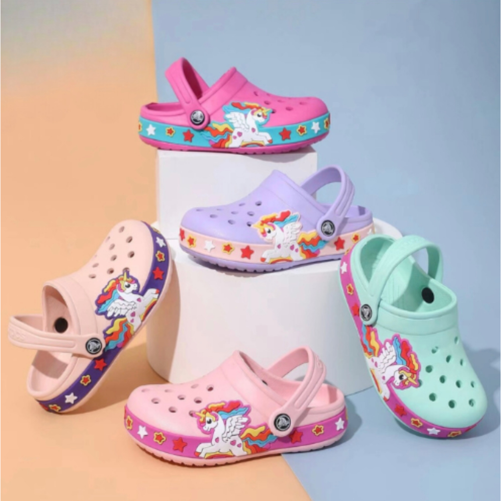 Nook Fashion Girls Princess and Flowers Crocs Cartoons Clogs Cute Kids Sandals Children Footwear
