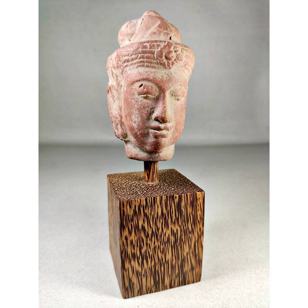 ANTIQUE TERRACOTTA HEAD HINDU DECOR SCULPTURE GOD DIETY BUDDHA