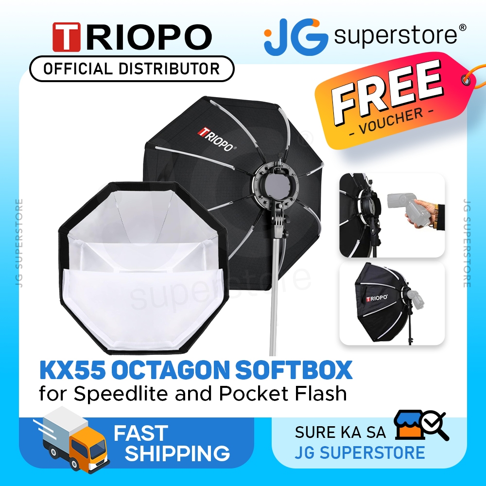 Triopo KX55 Foldable Octagon Softbox for Speedlite Flash Light Camera Photography Lighting Equipment