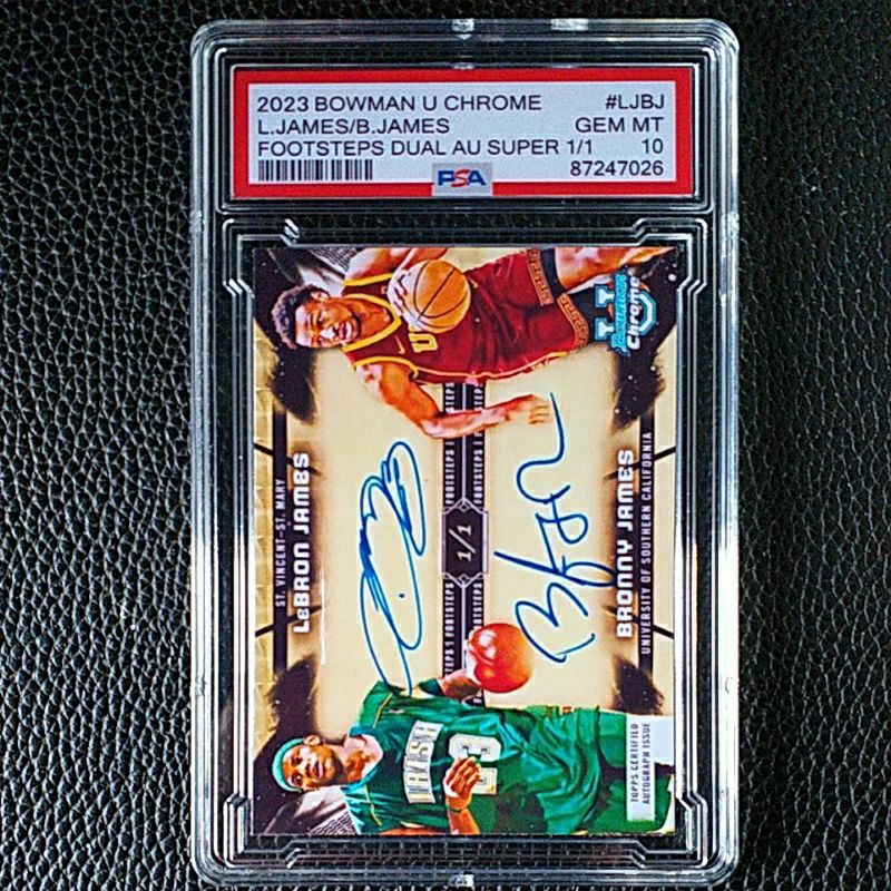 Custom made | LeBron and Bronny James - 1 of 1 Dual Autograph