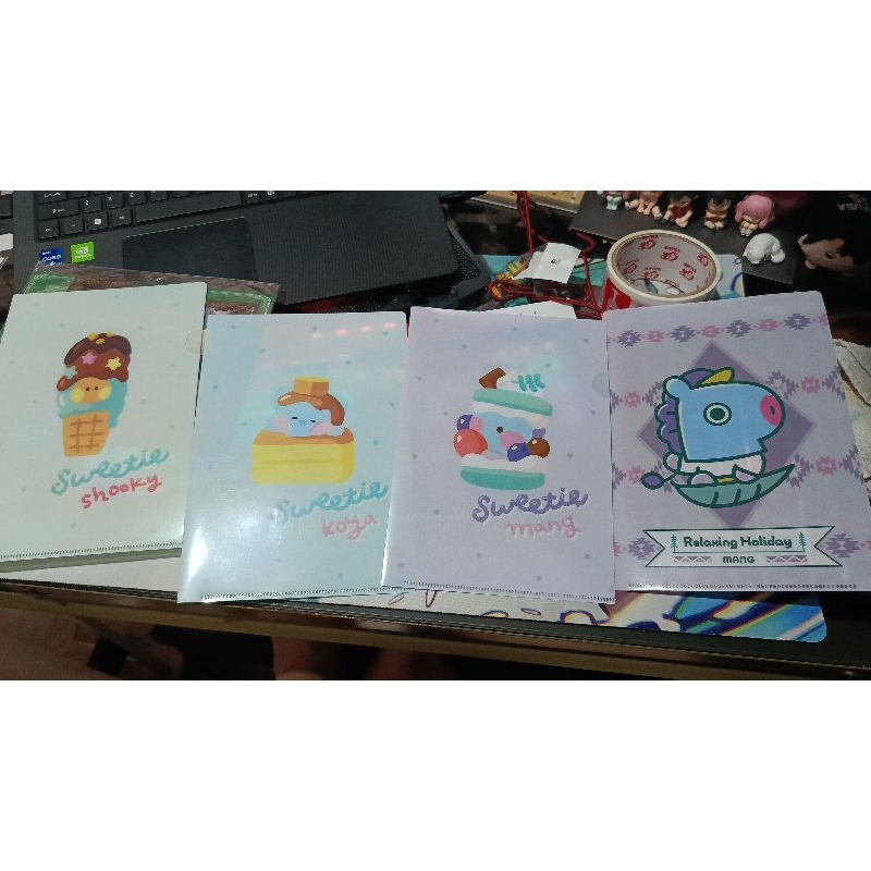 [SET, 4PCS] BT21 MININI BTS MINI CLEAR FOLDER MANG KOYA SHOOKY