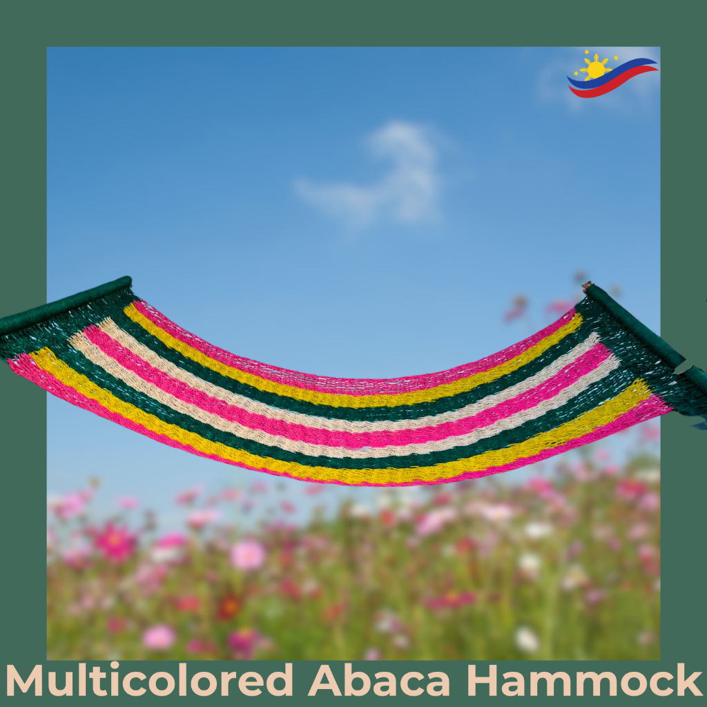 Luxurious 6 Feet Multicolored Abaca Hammock | Handcrafted in Bicol | Eco-Friendly & Durable