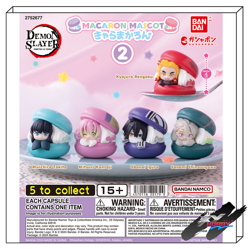 Gashapon-DEMON SLAYER: KIMETSU NO YAIBA MACARON MASCOT 2(RANDOM)