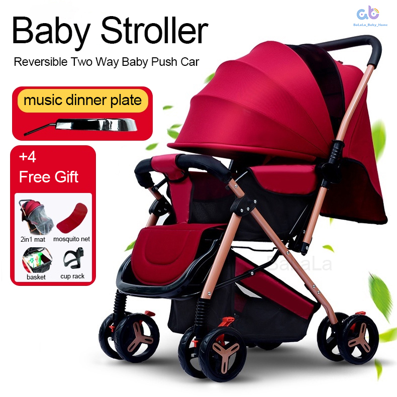 Baby Infant Stroller Reversible Handle Recline Adjustable Back Rest Fit for New Born up 0-3year