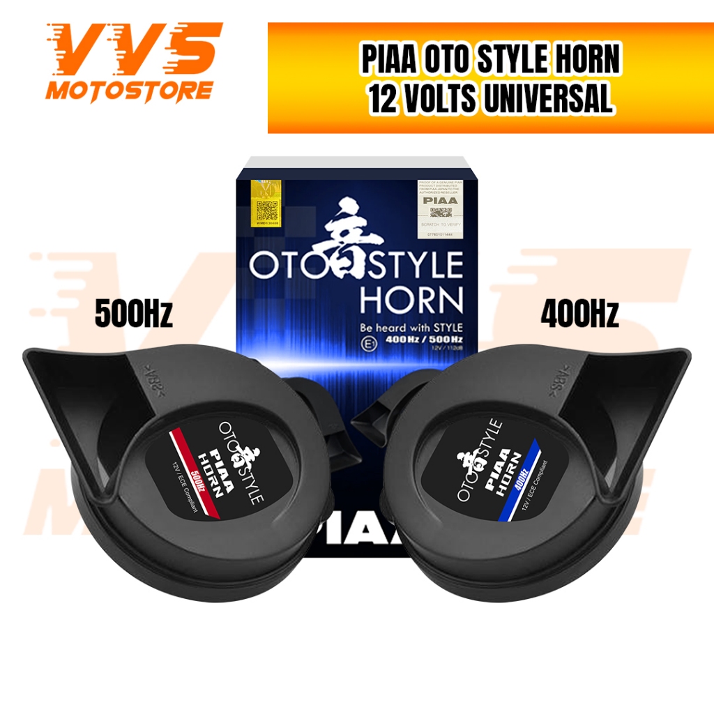 PIAA OTO STYLE 12V HORN 400HZ / 500HZ, HO-14 POWER HORN Universal 2PCS. Horn Kereta