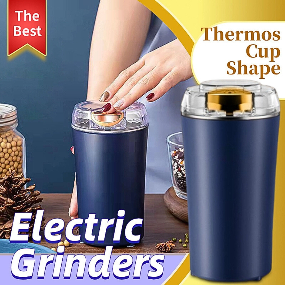 Four Leaf Steal Electric Grinder Thermos Cup Coffee Spices Super Fine Crusher Portable Machine LE