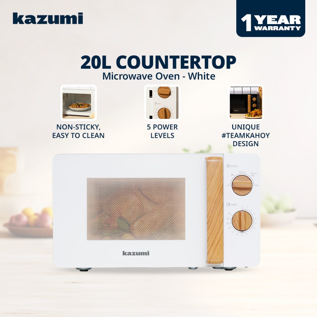 Kazumi KZ701 20L Countertop Microwave Oven Defrost Function with 5 Power Levels