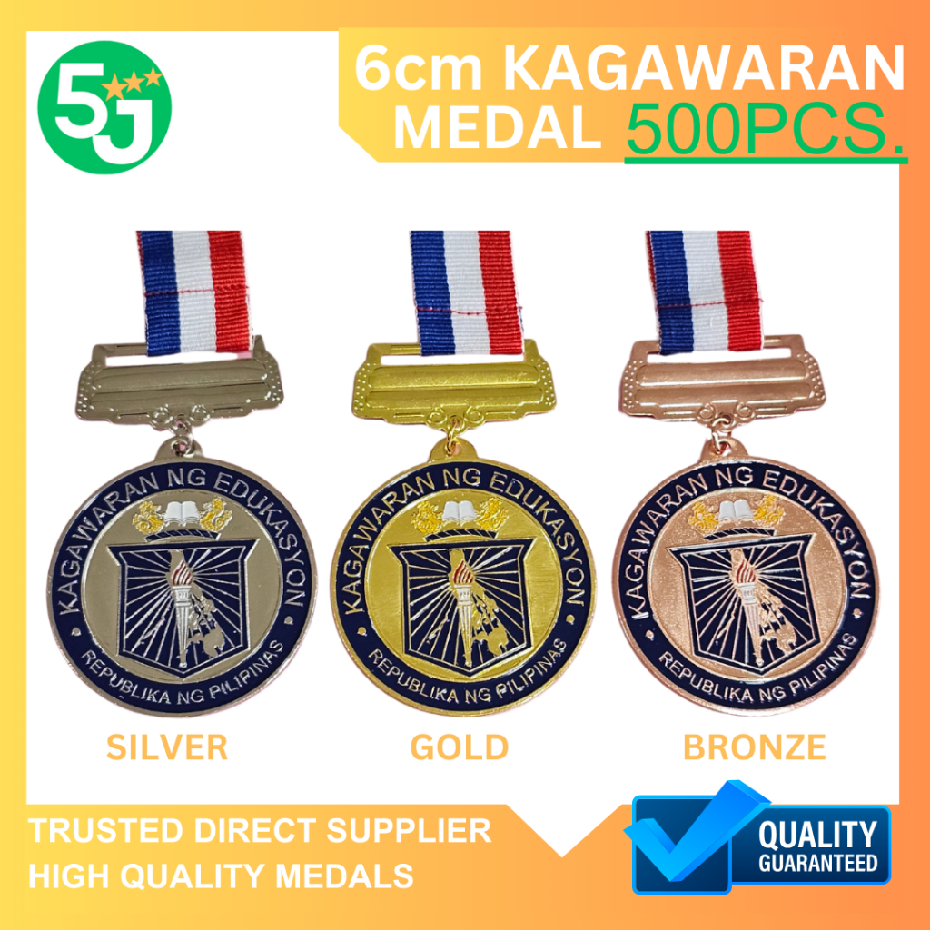5J 500PCS 6CM KAGAWARAN MEDAL BRONZE SILVER & GOLD
