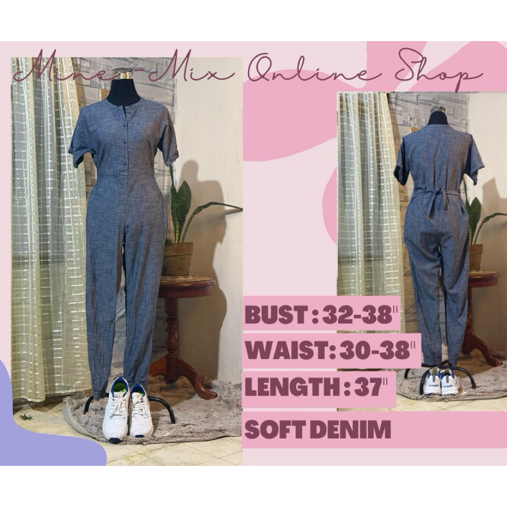 399 -Denim Jumpsuit ShortSleeve