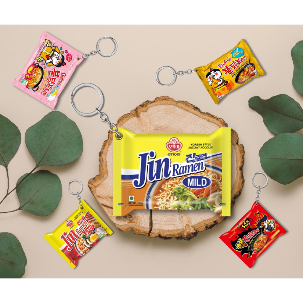 Mini Korean Noodle Keychain | Buldak, Jin Ramen | K-Food Inspired Accessory