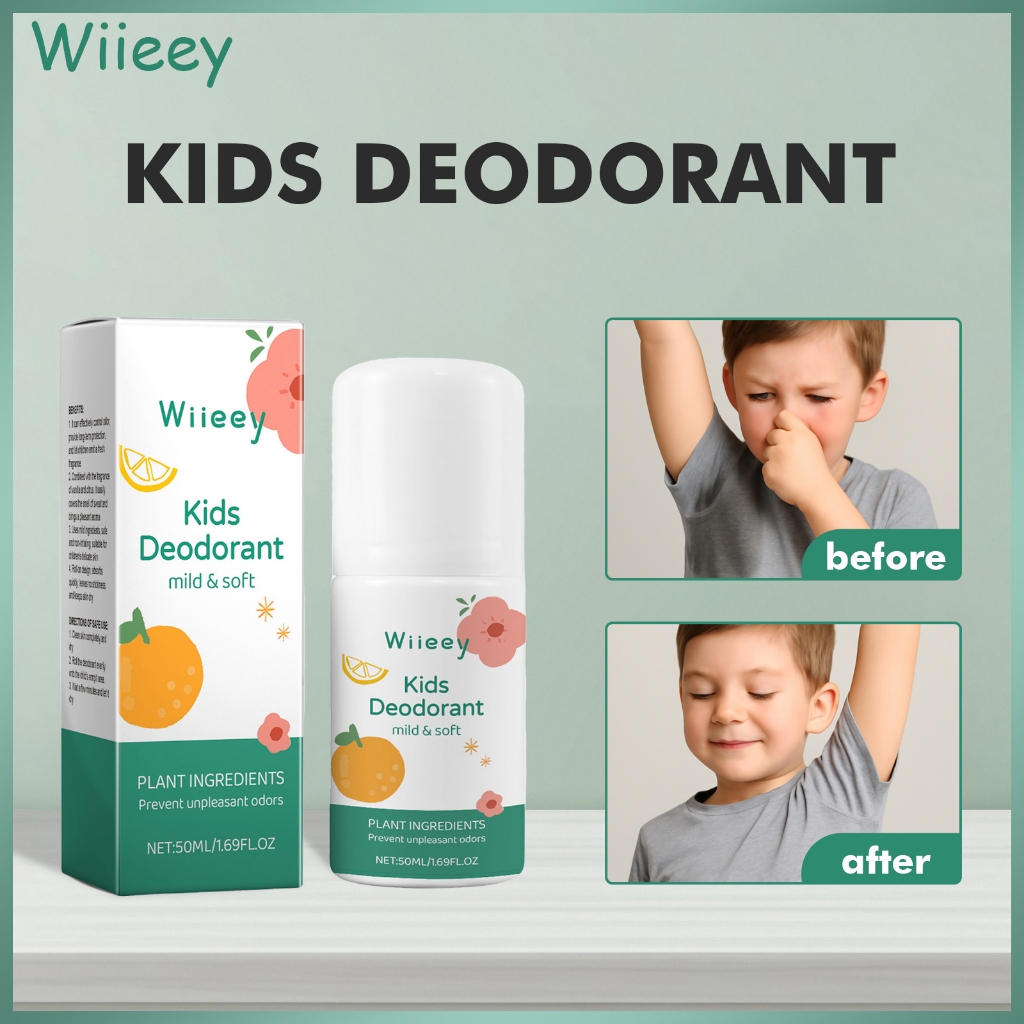Wiieey Kids Deodorant Kids Teens Aluminum Odor Removal Fragrance for Camping Walking Traveling