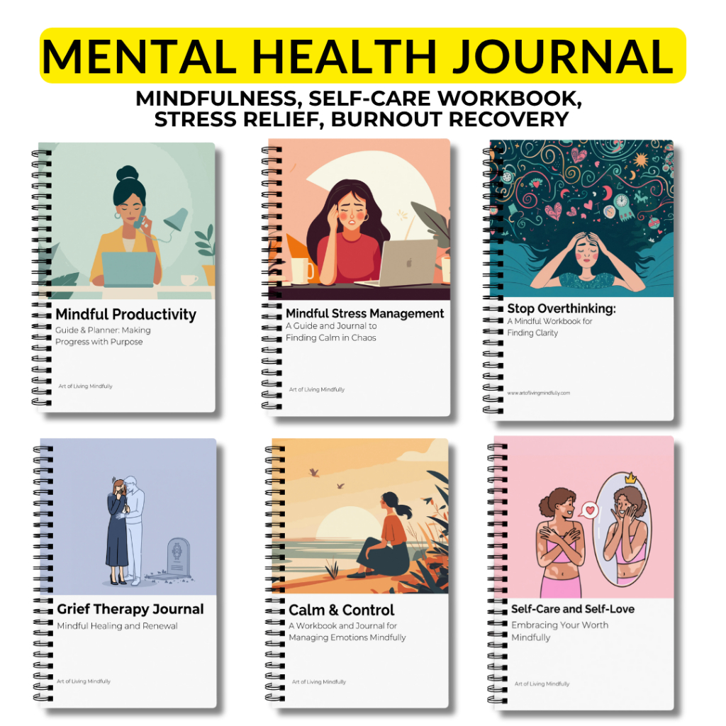 Mental Health Journal – Mindfulness, Self-Care Workbook, Stress Relief, Burnout Recovery