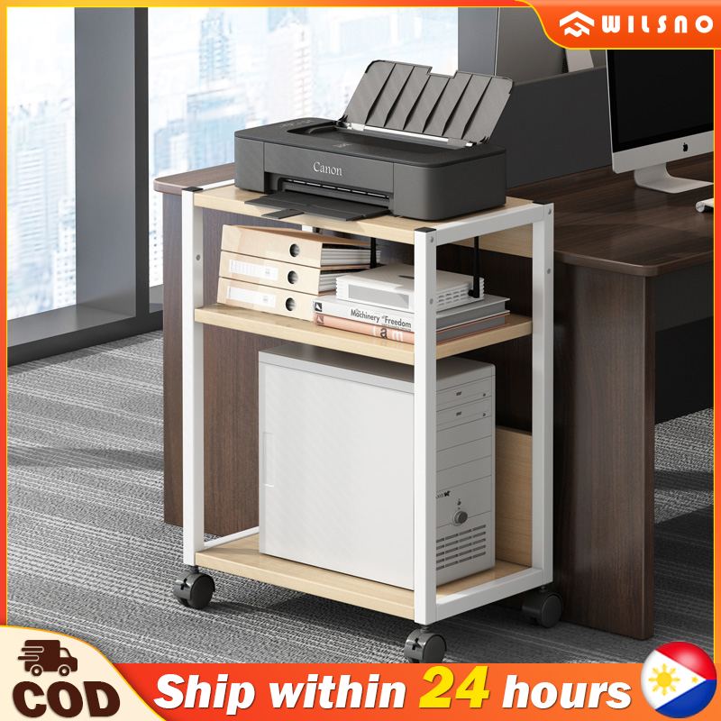 Multifunctional Mobile Printer Rack Office 2/3 Layer Storage Rack Computer Host Shelf Bookshelf