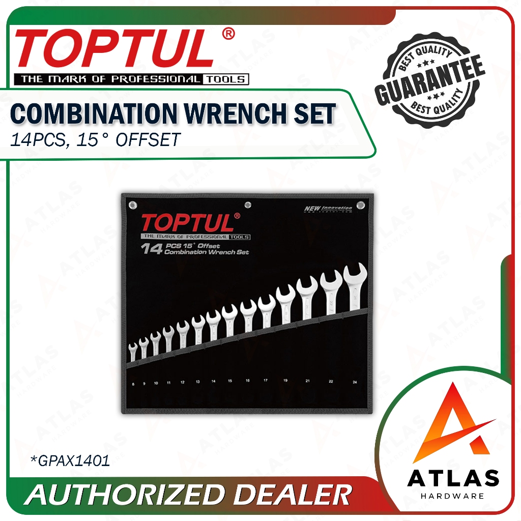 Toptul 14pc High Performance Combination Wrench Set GPAX1401