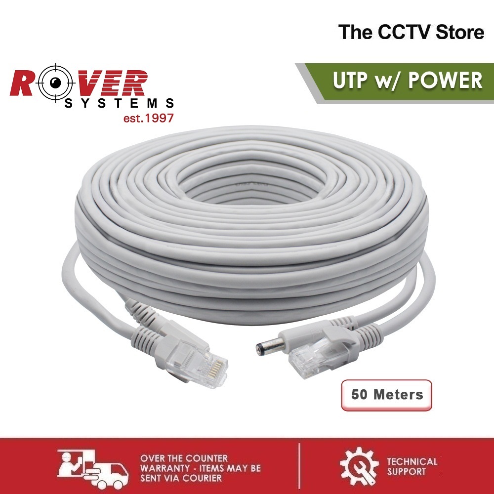 Rover systems 50 meters Endura UTP with DC Power Cable for IP CCTV Camera cctv cable dc extension cable cctv