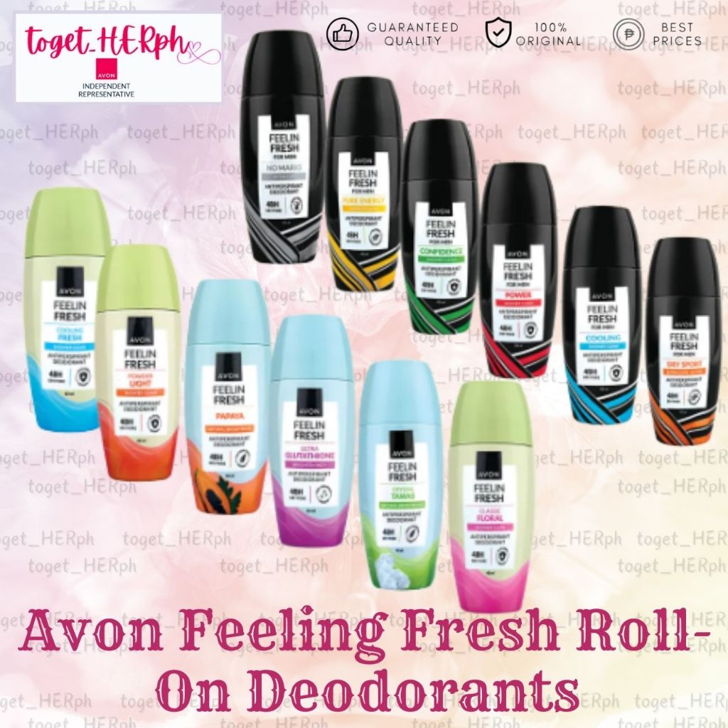 avon Feelin fresh roll on deodorants tawas kojic no marks gluta cooling powder light power dry sport