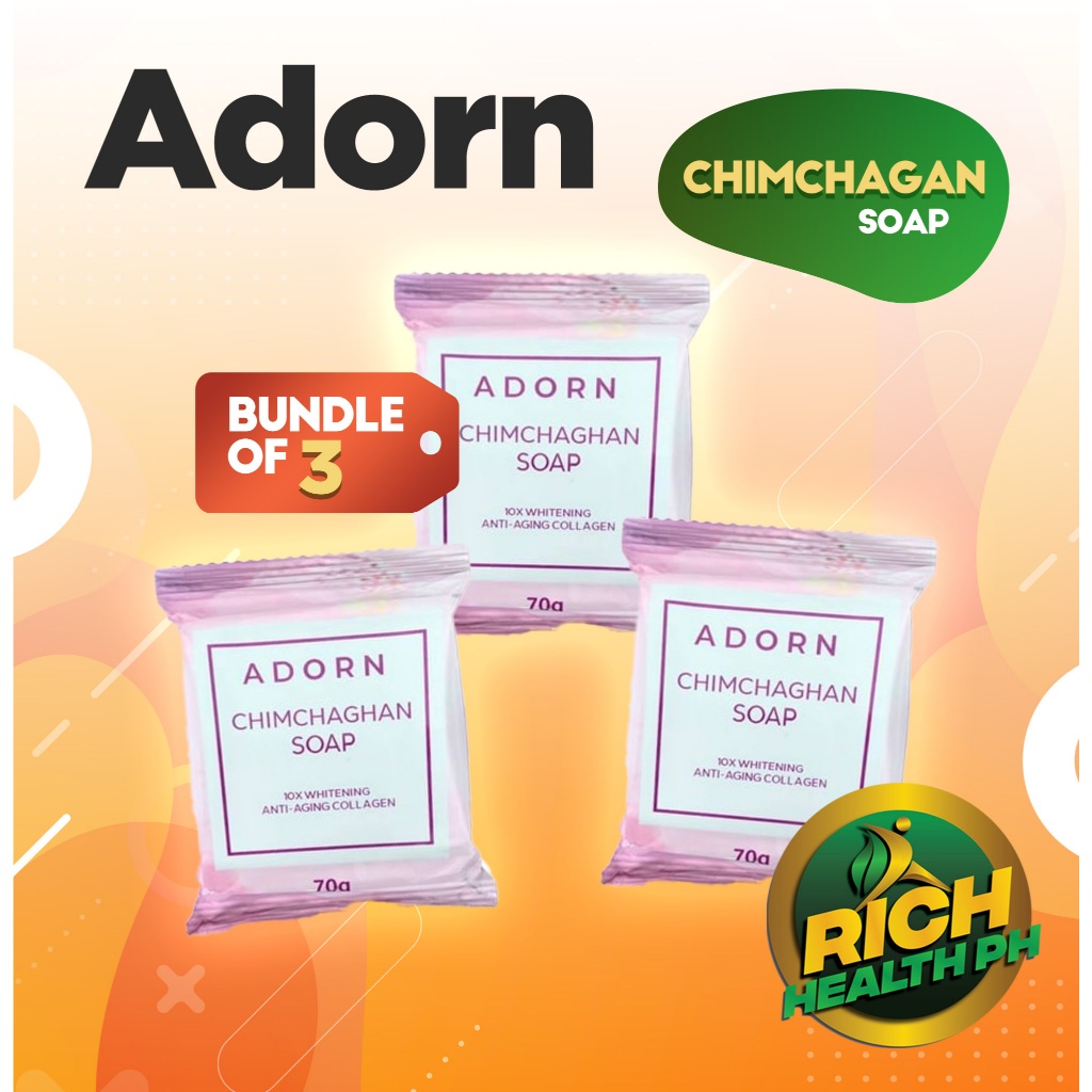 Adorn Chimchagan Soap Exfoliating Anti Aging Collagen 70gram [Bundle of 3] - Body Care - Comfort
