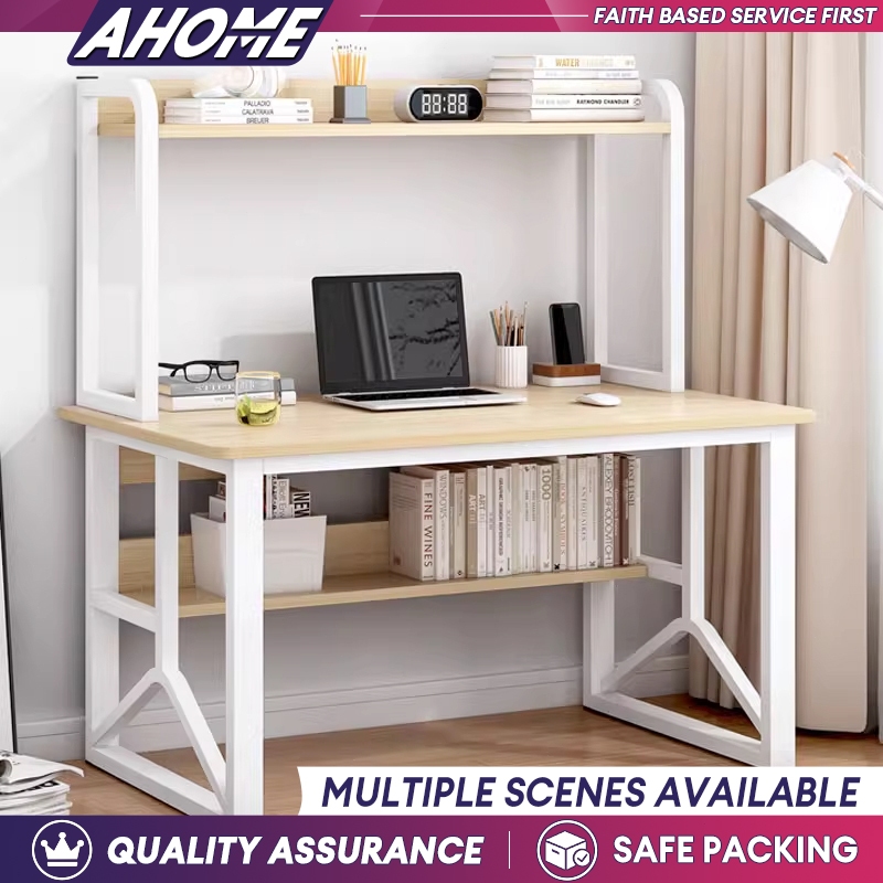120cm Computer Table with Book Shelf Study Desk Writing Desk Home Office Table Study Table Bookshelf