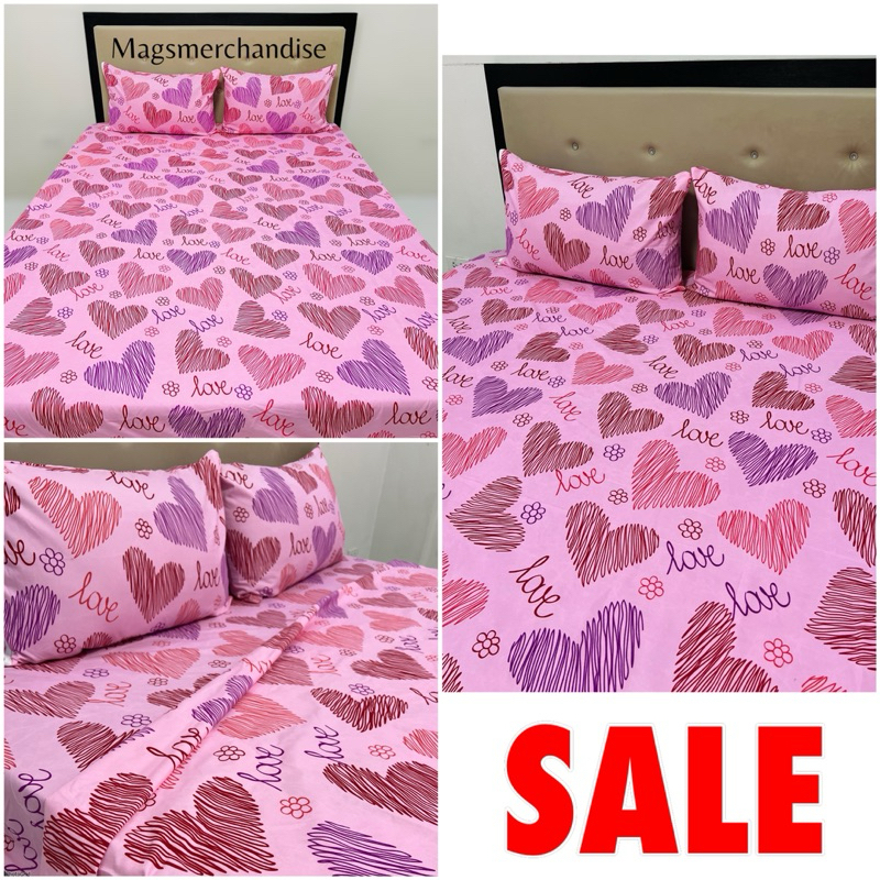 Love Heart Bedsheets - Canadian Bedsheet with two pillowcases by mags merchandise