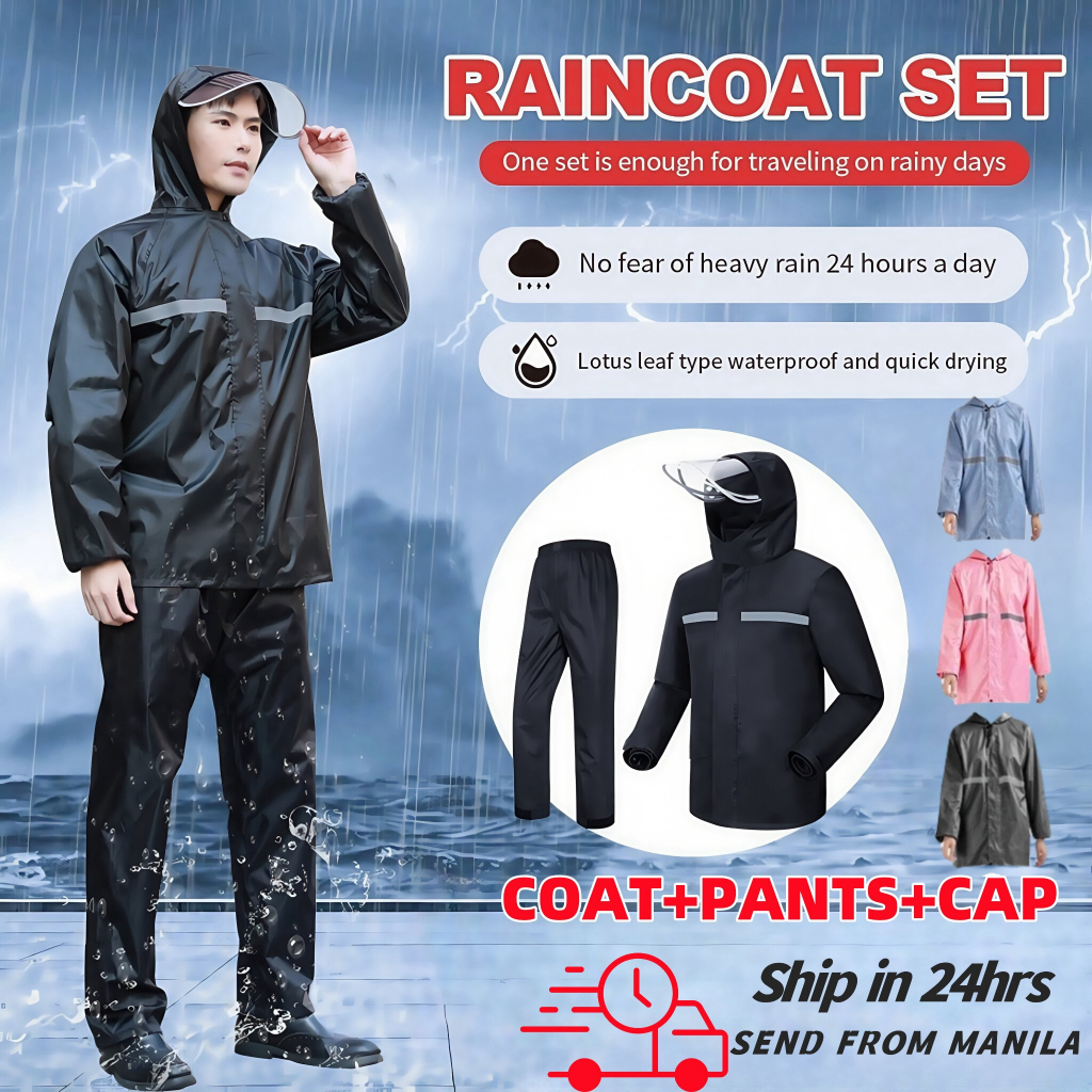 Rain Coat For Motorcycle With Faceshield Raincoat for Men and Women Breathable Makapal Kapote