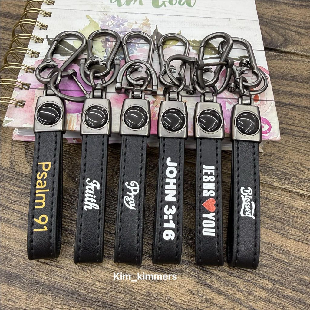Faith Metal and Leather Keychain keyholder keychain faith Christian merchandise
