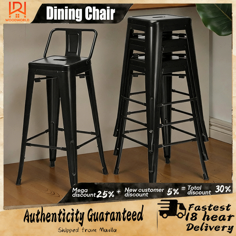 Metal Bar Chair Black/White Steel Bar Stool Kitchen chair Dining Chair Modern Cafe Bar Steel