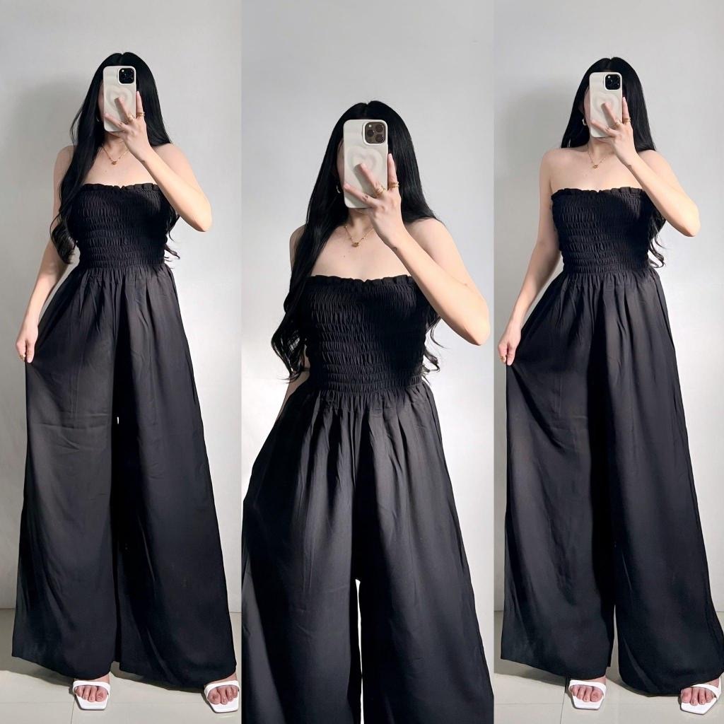 NEW fashion Zebby Casual Plain Smocking Jumpsuit Womenswear
