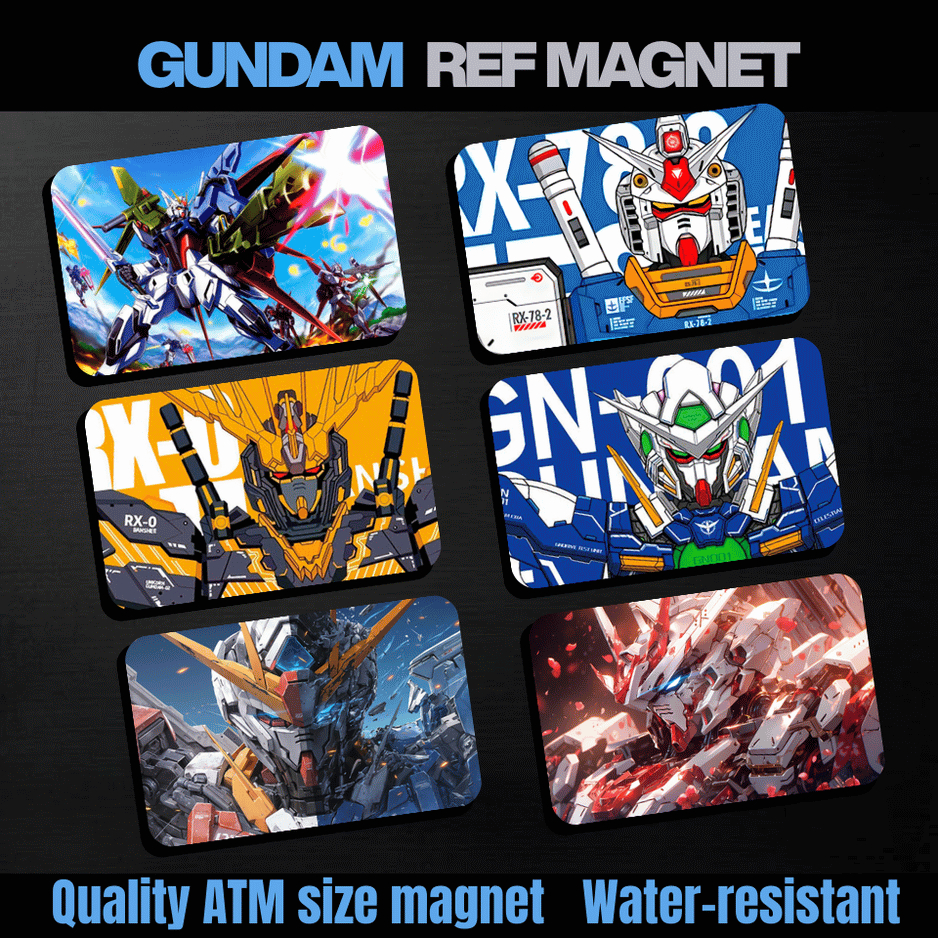 GUNDAM Ref Magnet | Anime | Souvenir ATM Size | Waterproof, Scratch Proof, & Durable