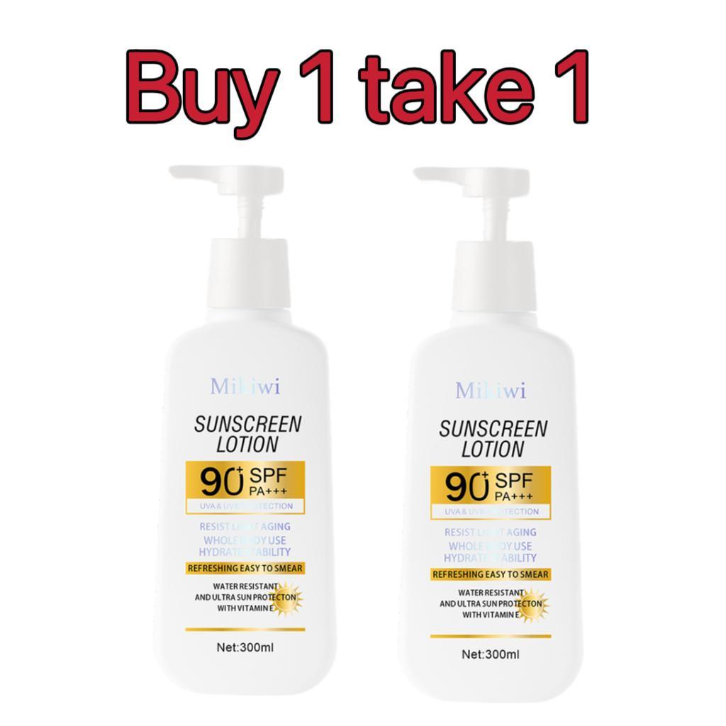 Mikiwi 300ml Sunscreen SPF90+ PA+++ UV for Face Body Isolation Cream Moisturizer Contro