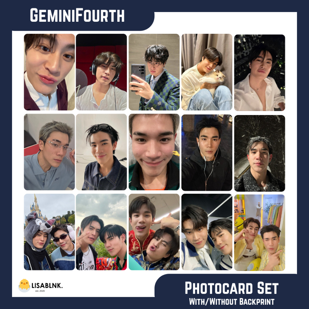 GeminiFourth Gemini Fourth Thai BL Fanmade Photocard Set [With/Without Backprint]